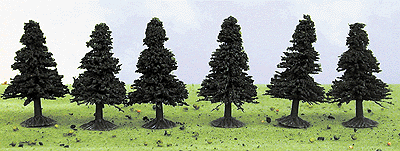 Assorted Trees -- Green Pine - Winter 1-3/4 to 3-3/4" pkg(18)