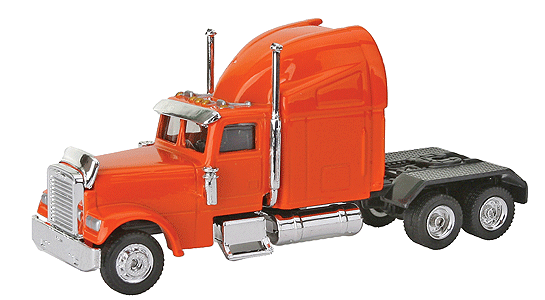 Diecast Truck - Freightliner -- Orange, All Trucks Include Hard Plastic 2-pc. Stackable Display Box