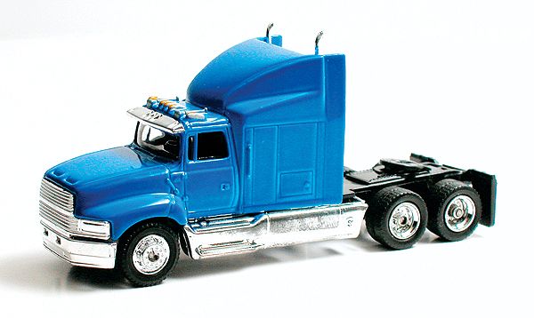Diecast Truck - Ford Aeromax -- Medium Blue, All Trucks Include Hard Plastic 2-pc. Stackable Display Box