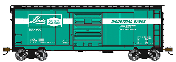 40' Steel Boxcar -- Linde - Union Carbide SERX