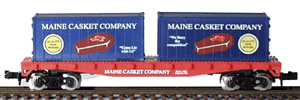 50' Flatcar w/2 Containers -- Maine Casket
