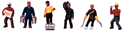 Painted Figure Set -- Work People pkg(6)