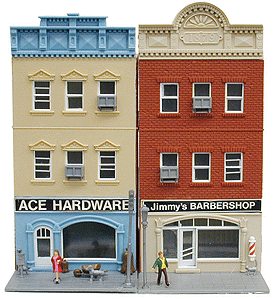 Ace Hardware & Barber Shop -- Assembled & Lighted