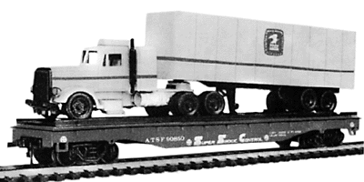 Flatcar w/Semi Load -- Santa Fe