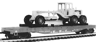 Flatcar w/Road Grader Load -- Santa Fe