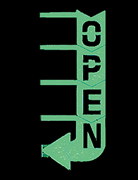 Vertical Sign Lighting Kits - Animated -- Open - Large, Left