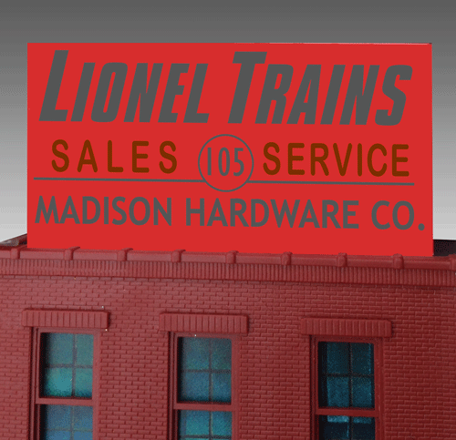 Madison Hardware Animated Neon Billboard - Light Works USA(TM) -- Small for HO & N Scales 5 x 2-1/2" 12.7 x 6.4cm
