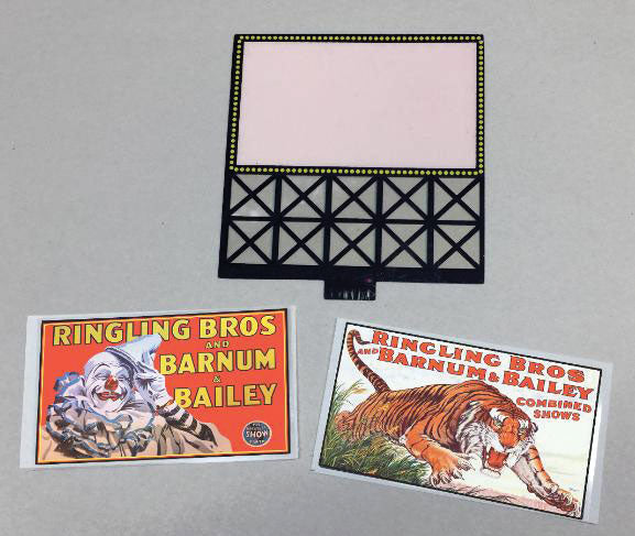 Circus Animated Billboard -- Small for HO and N Scales, 1-7/8" 4.8cm Square
