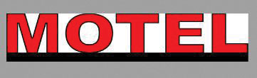 Motel Double-Sided Rotating Sign -- Sign: 2-13/16 x 5/8" 7.1 x 1.7cm, 2" 5.1cm Tall Mast w/3-3/16" 3.1cm B