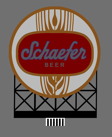 Schaefer Beer Animated Neon Billboard - Light Works USA(TM) -- Large for HO/O 4-3/8 x 3-5/8" 11.2 x 9.3cm