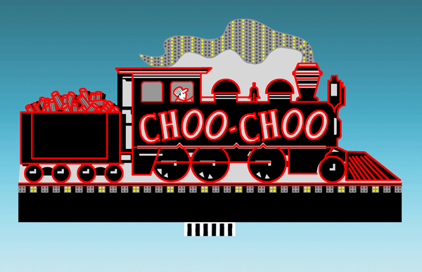 Chattanooga Choo Choo Animated Neon Billboard - Light Works USA -- Large for HO & O Scales 5-5/8 x 3" 14.2 x 7.6cm