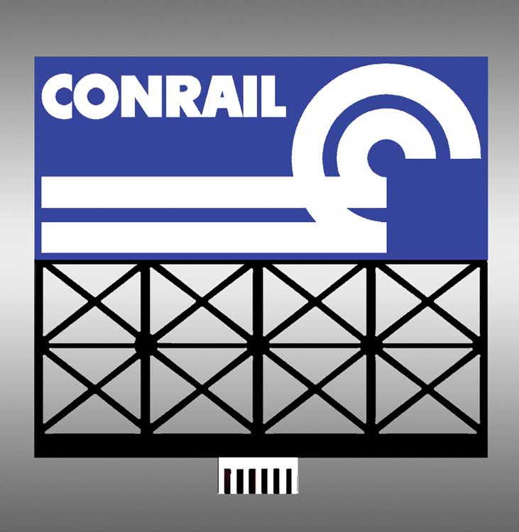 Conrail Animated Neon Billboard - Light Works USA -- Large for HO and O Scales - 4 x 3-9/16" 10.2 x 9cm-2