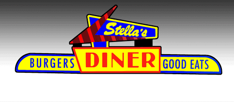 Stella's Diner Animated Neon Sign - Light Works USA -- Large for HO & O Scales 6 x 2" 15.2 x 5.1cm-1