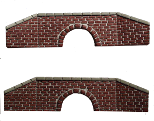 Culverts (One-Piece, Painted Plaster Castings) -- Brick & Stone (red)