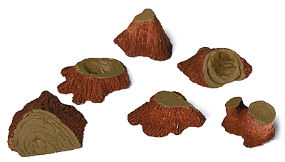 Tree Stumps (One-Piece, Painted Plaster Castings) -- Very Large - Assorted Sizes