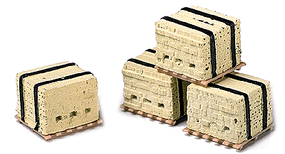 Banded Bricks on Pallets pkg(4) -- Yellow