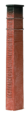 One-Piece Square Brick Chimney w/Ladder (Painted Plaster Casting) -- Red