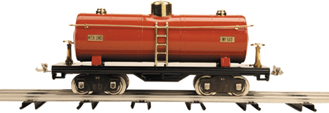 TinPlate Traditions 500 Series Standard Gauge Tank Car -- Terra Cotta w/Brass Trim
