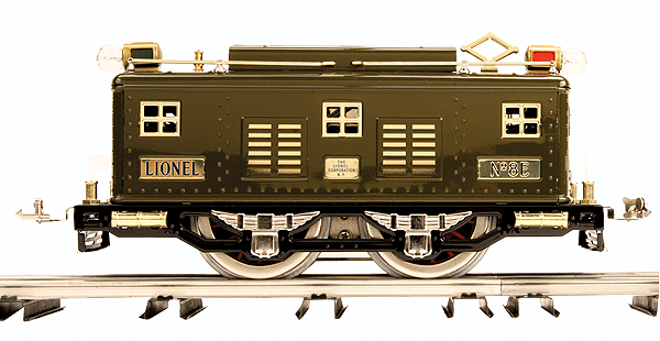 Tinplate Electric No. 8E Standard Gauge Loco w/Proto-Sound 2.0 -- Dark Olive Green