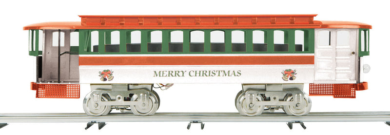 #8 Pay-As-You-Enter Trolley w/Proto-Sound 2.0 Std Gauge - 3-Rail - Lionel Corp -- Christmas (red, white, green)