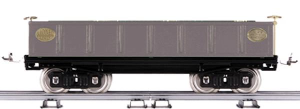 Lionel Tinplate Std. Gauge No.212 Gondola Car -- Gun Metal Gray w/Brass Trim