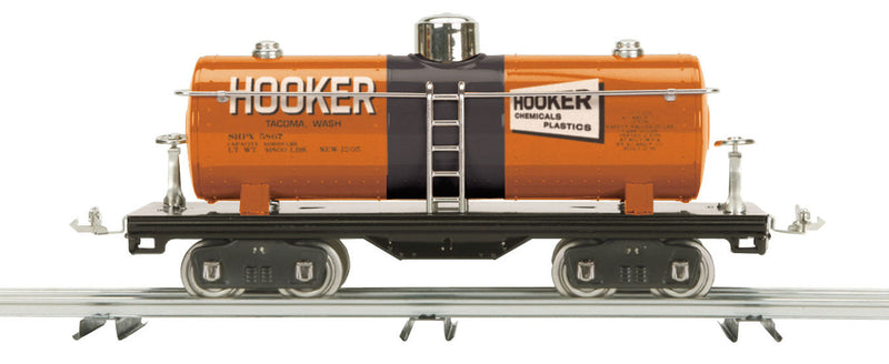 Lionel Corp. #515 Oil Car (Tank Car) - 3-Rail Standard Gauge - Ready to Run -- Hooker Chemicals (orange, black)