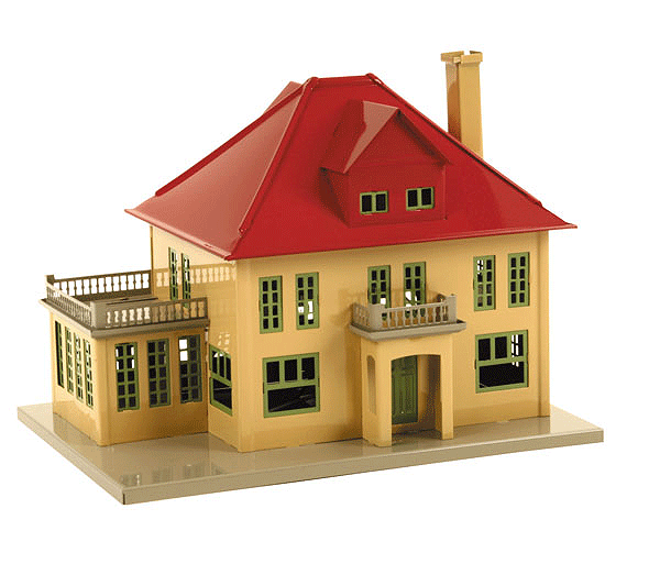 Lionel Corp. #1191 Villa w/Light - Assembled -- Cream, Red 12 x 8-1/2 x 9" 30.5 x 21.6 x 22.9cm-1