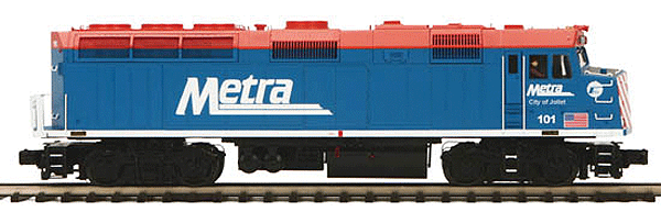 Premier Diesel EMD F40PH w/Proto-Sound 2.0, DCS(TM) & Smoke -- Hi-Rail Wheels Metra (Chicago) (blue, red)