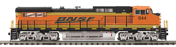 RailKing(R) Premier Diesel GE Dash 8-40CW - Unpowered - 3-Rail -- BNSF Railway #882 (black, orange, yellow, Wedge Logo)