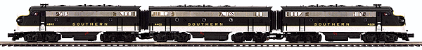 RailKing(R) Premier Diesel EMD F7 A-B-A Set w/Proto-Sound 3.0 & DCS - 3-Rail -- Southern Railway #4263, 4400, 4228 (black, white)