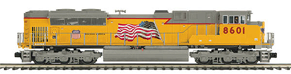 Premier Diesel EMD SD70ACe Unpowered - 3-Rail -- Union Pacific #8670 (Armour Yellow, gray, Building America Logo & Flag)