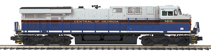 GE ES44AC - Scale 3-Rail w/Scale Wheels & Proto-Sound 3.0 - Premier -- Norfolk Southern #8101 (Central of Georgia Heritage, blue, gray, orange)