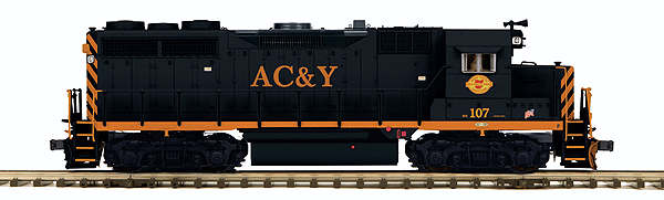 EMD GP35 - 3-Rail w/Proto-Sound 3.0 & Hi-Rail Wheels - Premier(R) -- Akron, Canton & Youngstown #107 (black, orange)
