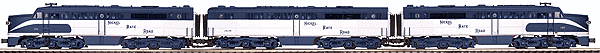 Alco PA1 A-B-A Set - 3-Rail w/Proto-Sound 3.0 - Premier(R) -- Nickel Plate Road #180, 181B, 181 (white, blue)
