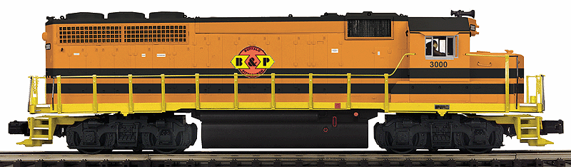 EMD GP40 w/Proto-Sound 3.0 & Hi-Rail Wheels - 3-Rail - Premier(R) -- Buffalo & Pittsburgh (orange, black, yellow)