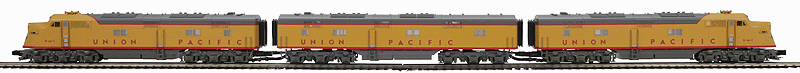 EMD E6 ABA Set w/Proto-Sound 3.0 & Hi-Rail Wheels - 3-Rail - Premier(R) -- Union Pacific #8-M-1, 8-M-2, 8-M-3 (Armour Yellow, gray)