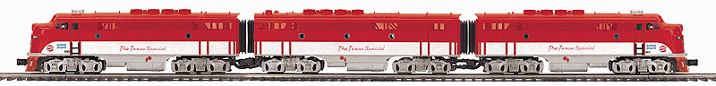 EMD F3 ABA Set w/Proto-Sound 3.0 & Scale Wheels - 3-Rail - Premier(R) -- Texas Special MKT/SLSF #202A, 202B, 202C (red, silver)