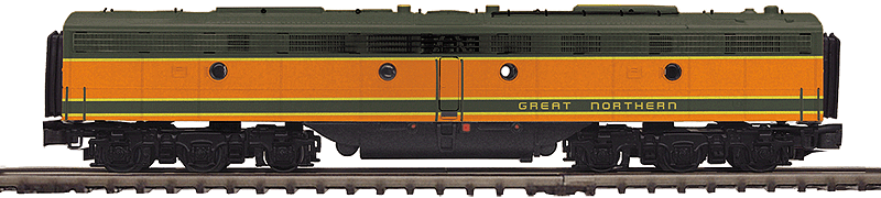 EMD E8B - Non-Powered - Hi-Rail Wheels - 3-Rail - Premier(R) -- Great Northern #512B (Omaha Orange, Pullman Green)