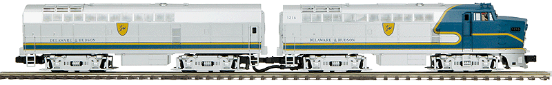 Baldwin RF16 Sharknose A-B Set - 3-Rail w/Proto-Sound 3.0 Hi-Rail Wheels Premi -- Delaware & Hudson