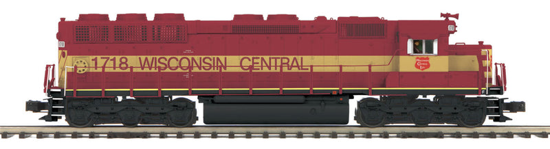 EMD SD45 Low Nose - 3-Rail w/Hi-Rail Wheels, Proto-Sound 3.0 - Premier(R) -- Wisconsin Central (maroon, yellow)