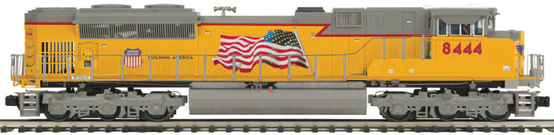 EMD SD70ACe - 3-Rail w/Proto-Sound 3.0 & Hi-Rail Wheels - Premier(R) -- Union Pacific #8444 (Armour Yellow, gray, red, US Flag & Building America Lo