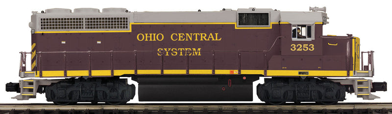 EMD GP40 - 3-Rail w/Proto-Sound 3.0 & Hi-Rail Wheels - Premier(R) -- Ohio Central #3253 (maroon, gray, yellow)