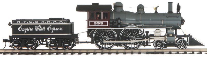 4-4-0 American - 3-Rail w/Proto-Sound 3.0 & Hi-Rail Wheels - Premier(R) -- New York Central & Hudson River #999 (Empire State Express, gray, black, mar