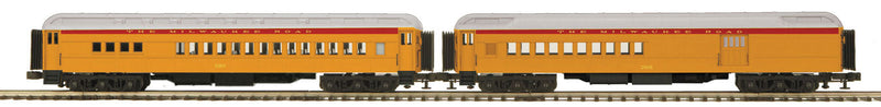 70' Madison Heavyweight Combine/Diner Set - 3-Rail - Ready to Run - Premier(R) -- Milwaukee Road (orange, maroon, gray, The Olympian)