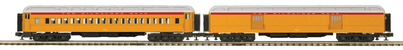 70' Madison Heavyweight Baggage/Coach Set - 3-Rail - Ready to Run - Premier(R) -- Milwaukee Road (orange, maroon, gray, The Olympian)