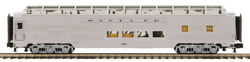 70' Streamlined Fluted Full Length Vista Dome - 3-Rail - Ready to Run - Premie -- Santa Fe 508
