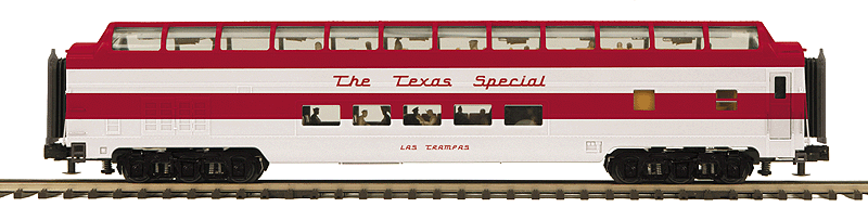 70' Smooth-Side ABS Full-Length Vista Dome - 3-Rail - Ready to Run - Premier(R -- Texas Special MKT/SLSF Las Trampas (red, silver)