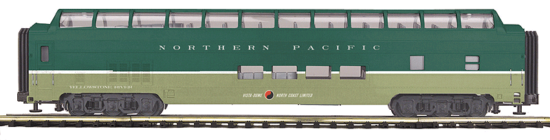 70' Smooth-Side ABS Full-Length Vista Dome - 3-Rail - Ready to Run - Premier(R -- Northern Pacific Klamath Falls (Loewy 2-Tone Green)