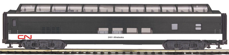 70' ABS Smooth-Side Full-Length Dome - 3-Rail - Ready to Run - Premier(R) -- Canadian National (1961 Scheme, black, white, red Noodle)