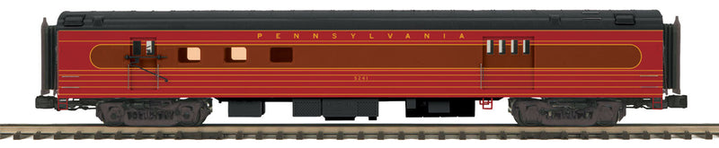 70' ABS Smooth-Side Railway Post Office - 3-Rail - Ready to Run - Premier(R) -- Pennsylvania Railroad (Fleet of Modernism, Tuscan, brown, yellow)